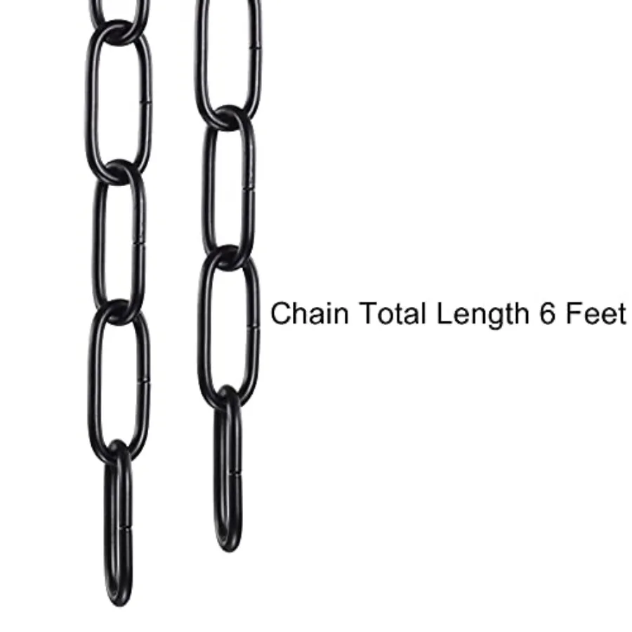 Black Metal Chandelier - Heavy Duty, 6 Feet Chain for Pendant Lights, Swag Lights