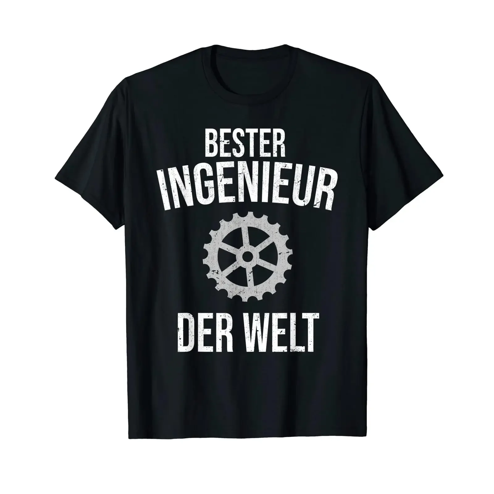 T Shirt with German Text Bester Ingenieur der Welt Language vintage Washed designer clothes Breathable homme Comfortable