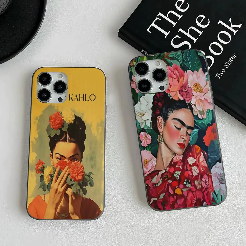 Модный чехол для iPhone 16 15 14 13 12 11 17 Pro Max Plus с дизайном Фриды Кало, волнистый, гофрированный, противоударный