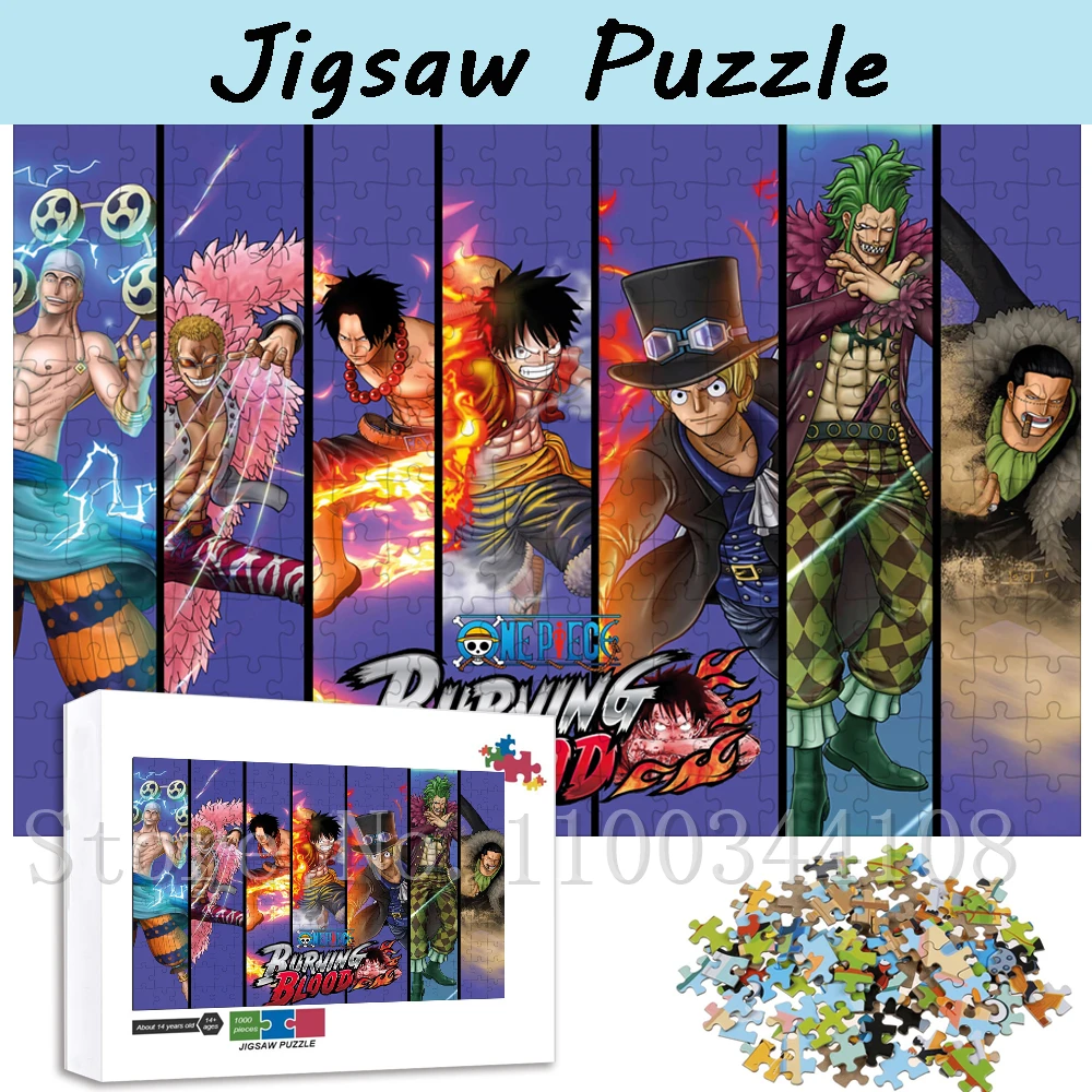 Anime One Piece Puzzles for Adults Monkey D Luffy 35/300/500/1000 Pieces Jigsaw Puzzles Decompressing Handmade Toys & Hobbies