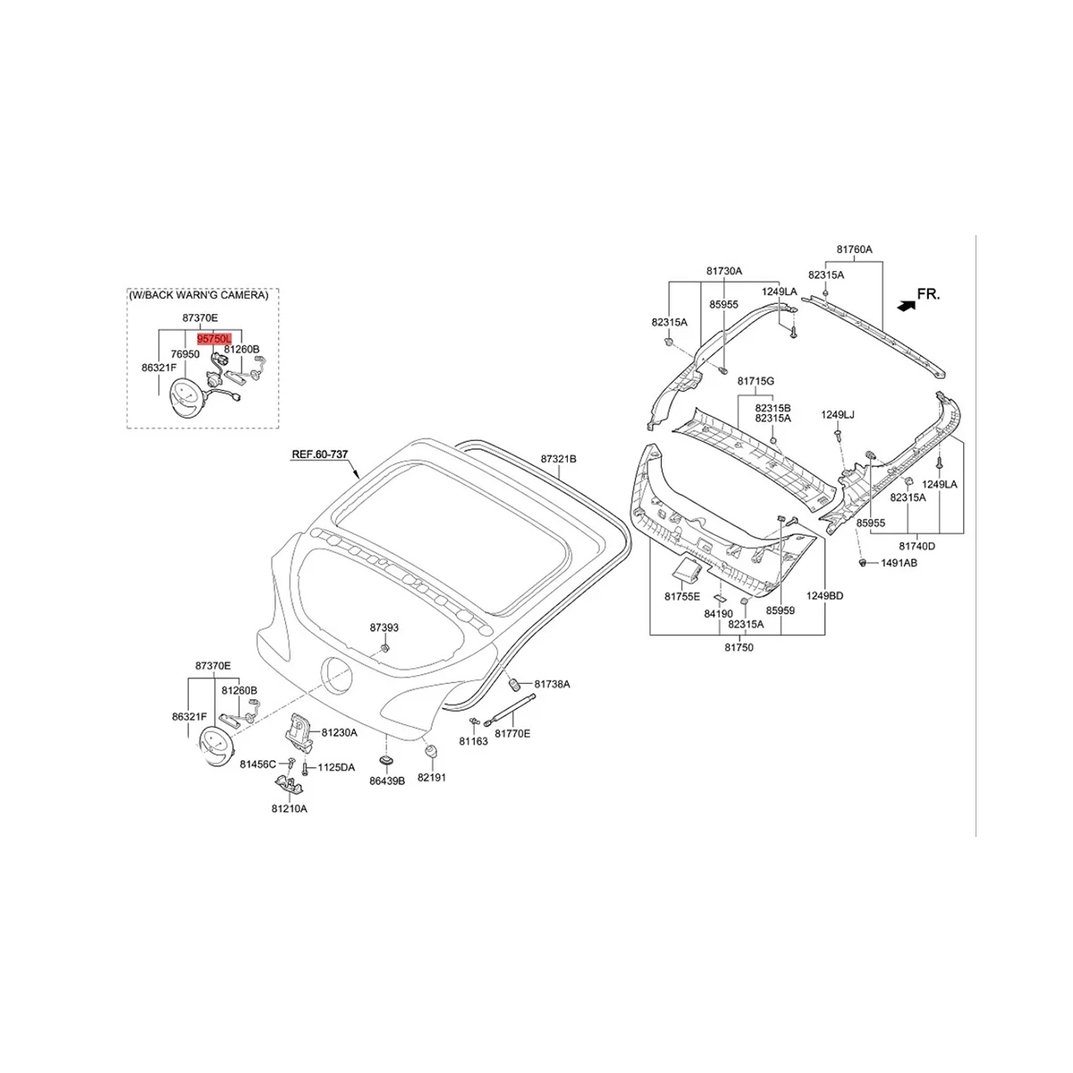 95760-2V100 95760-2V002 Car Rear View Camera for Hyundai Veloster 2012-2017 Reverse Parking Assist Camera 95760-2V000