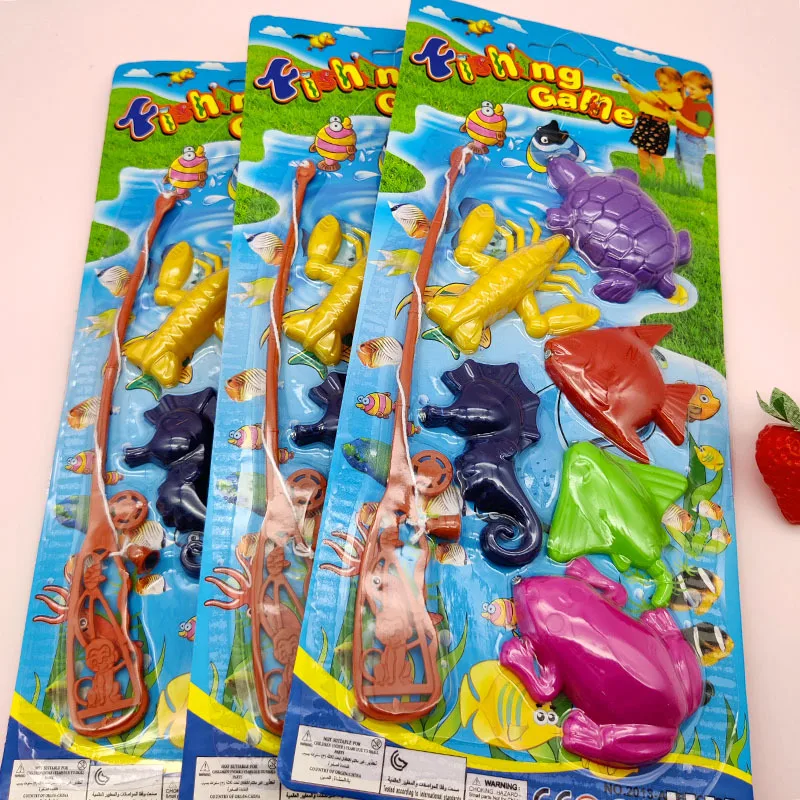 Ensemble de jouets de pêche magnétiques de dessin animé pour enfants, jeux de pêche en plein air pour enfants, jeu de poisson d'eau, cadeau chaud pour garçon et fille, nouveau