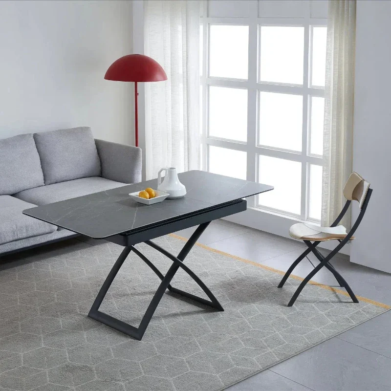

Contemporary Height Adjustable Sliding Pull-Out Extendable Tempered Glass Coffee Table for Home Living Room Furniture
