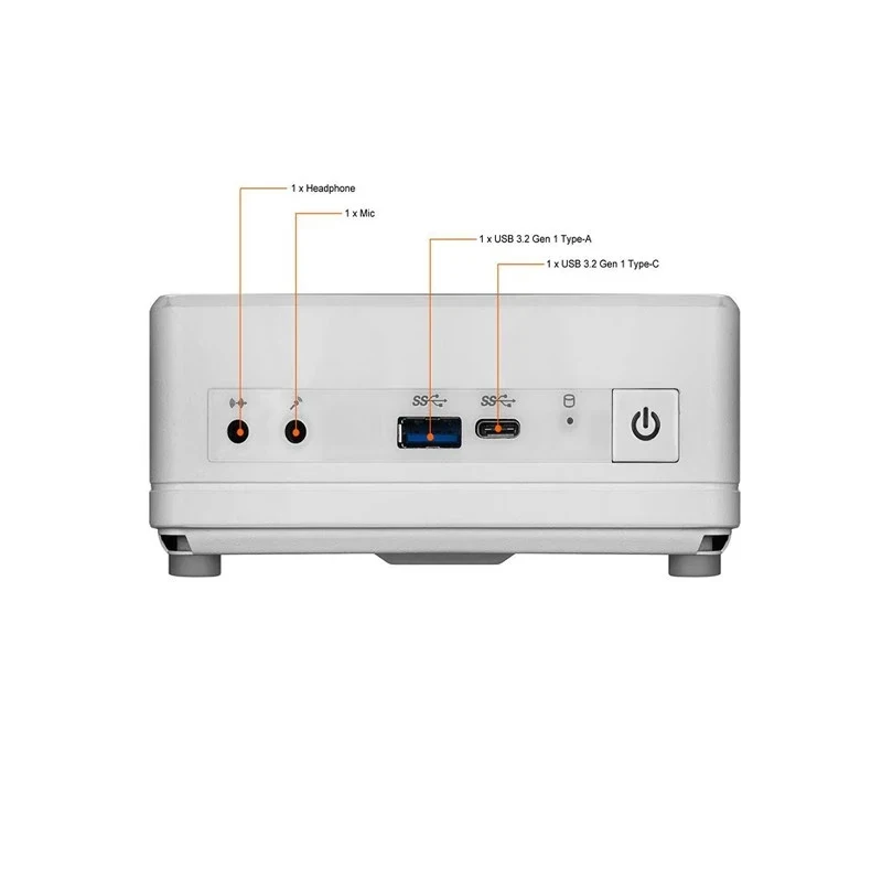 MSI Cubi 5 Cubi 5 10M-493XCN Branco Mini PC Host i5 10210U CPU 8G RAM + 256GB SSD