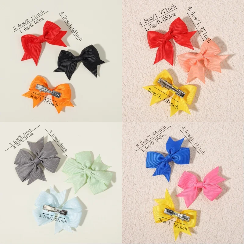 24PCS Blue White Ribbon Bow Hair Clip Children Teenagers Back To School Party Decorative Clips Dressing Girls' Hair Accessories