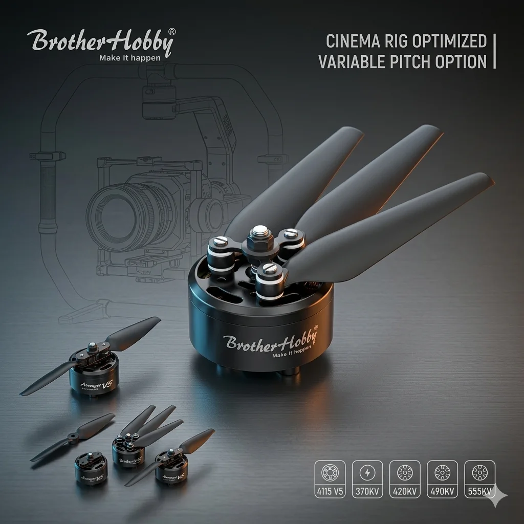 

BrotherHobby Avenger 4115 V5 Brushless Motor | Optimized Cinema Rig | 370KV 420KV 490KV 555KV | High-Power Outrunner for RC FPV