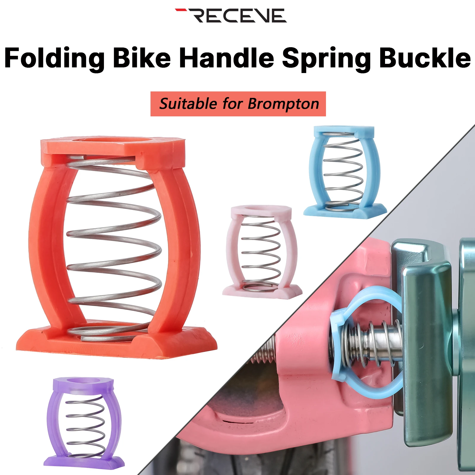 

RECEVE Folding Bike Spring Hinge Clamp Spring C-Buckle Spring Hinge Clamp Easy Bicycle Frame Repair Accessories For Brompton