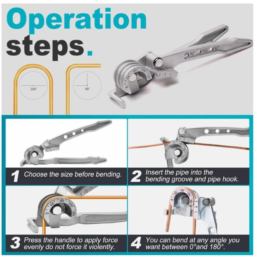 180 درجة أنابيب بندر ل 1/4 5/16 3/8 بوصة النحاس الألومنيوم رقيقة أنابيب الصلب بندر 6/8/10 مللي متر أنبوب بندر
