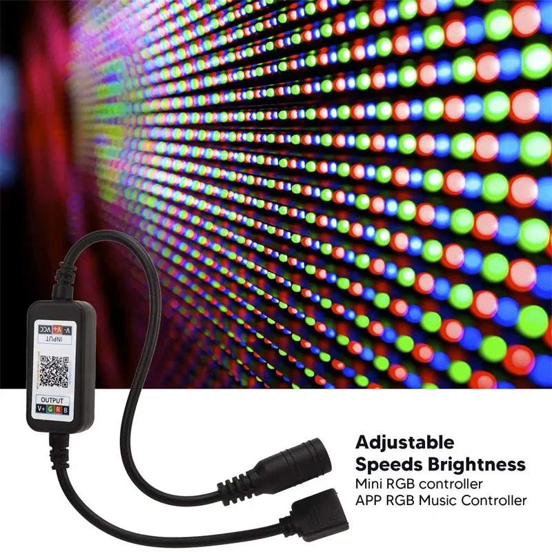 Mini Bluetooth Controller LED Strip Light with RGB Music Controller DC5-24V 4-pin 5050 Strip LED Controller BT002A