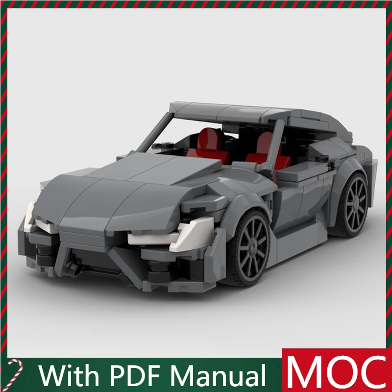 279 Parts Hot Selling MOC Grey Cool Sports Car Model Modular Building Blocks Kids Assembly Display Toys Festival Surprise Gift