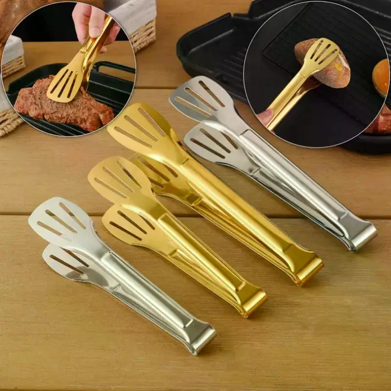 Stainless Steel Food Tongs Barbecue Tongs Meat Salad Steak Food Serving Clip Tweezers Long BBQ Cooking Tongs Kitchen Utensils