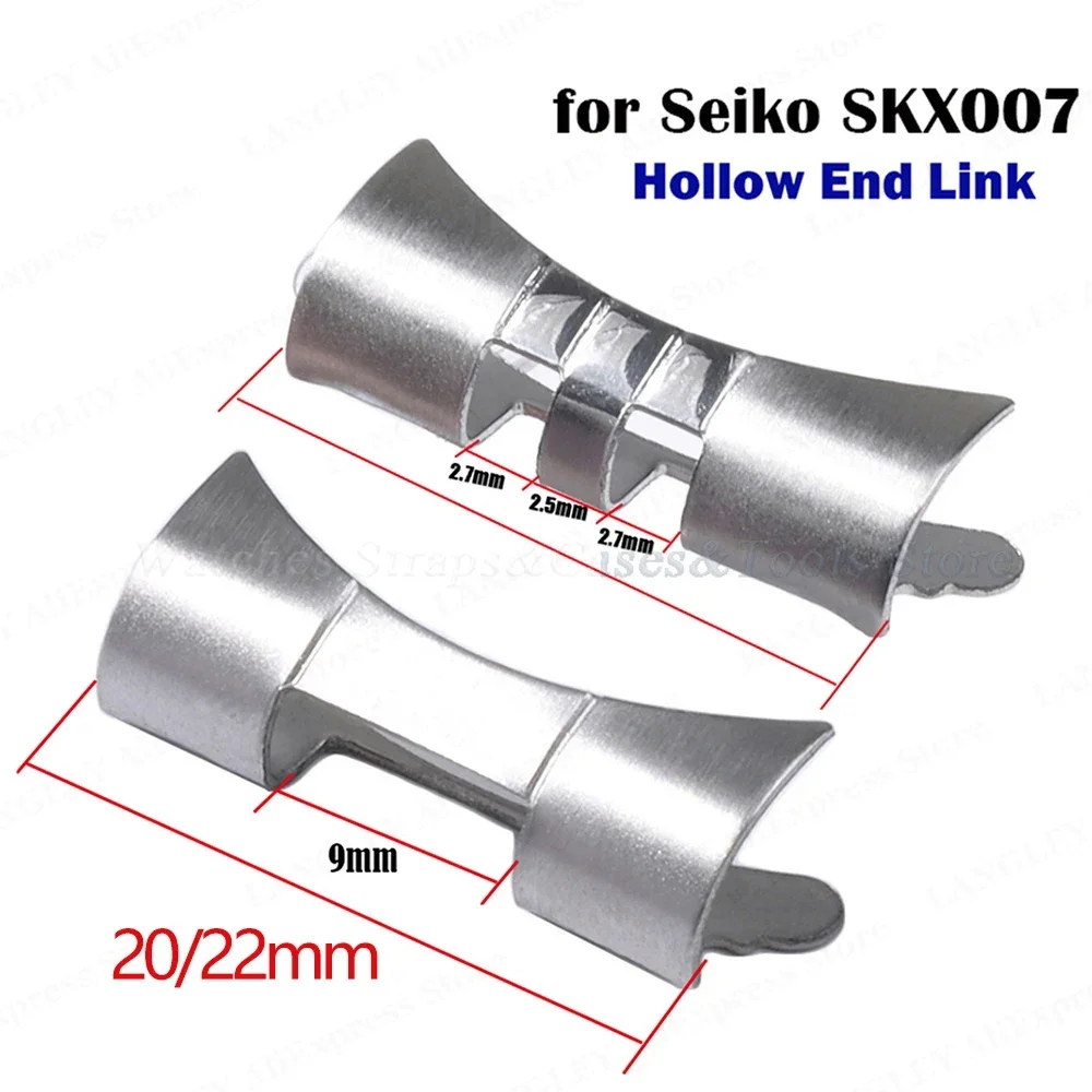 Curved End Link for Seiko SKX009 SKX007 for Jubilee for Oyster Band Connector for Rolex Stainless Steel Adapter 2pcs 20mm 22mm