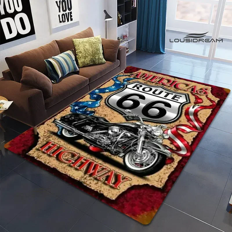 American Route 66 Printed carpet Non -slip carpet Yoga mat carpets for living room area rug Door pad anime rug birthday gift