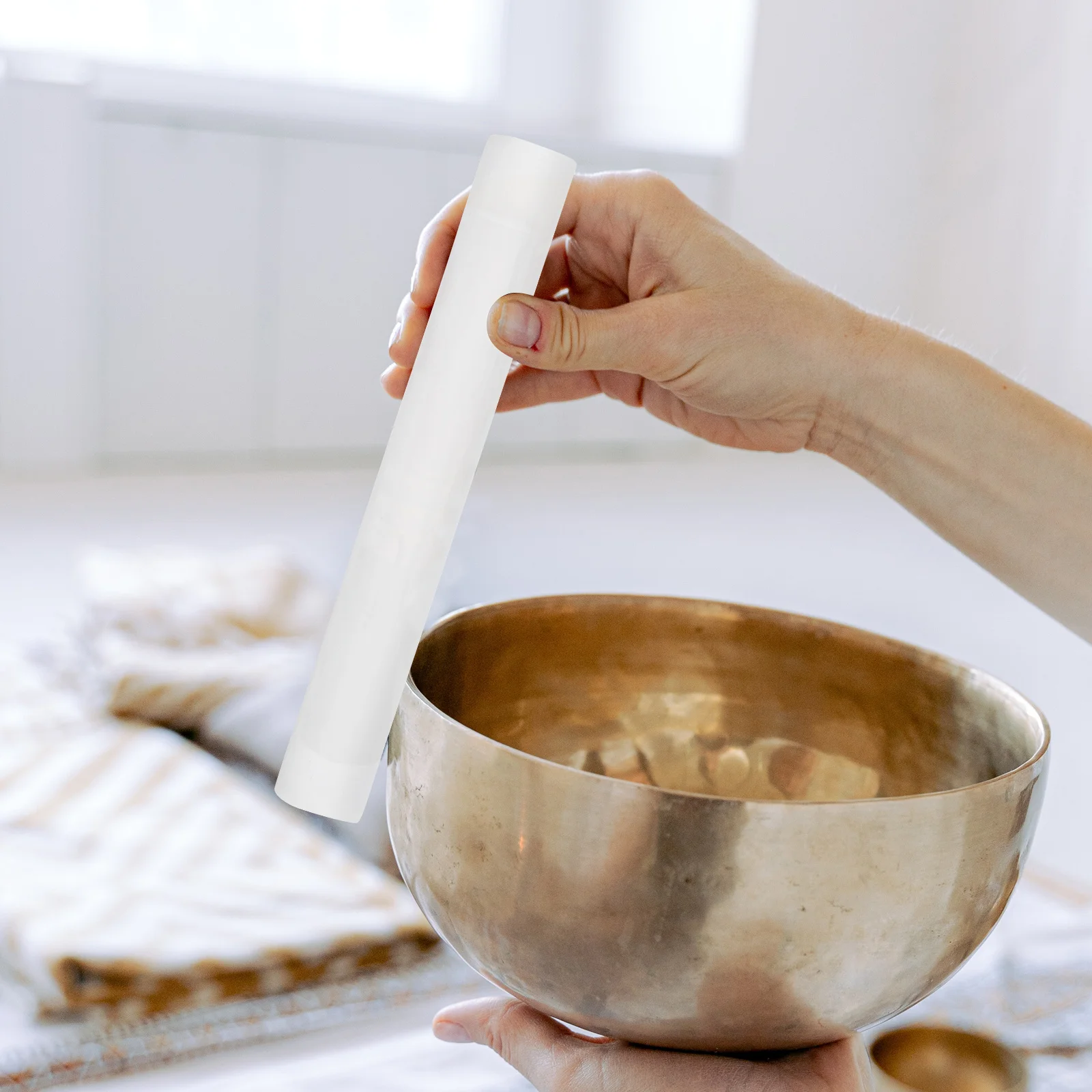 

Acrylic Singing Mallet Smooth Polished Durable Stick Small Lightweight Buddha Sound Bowl Striker Easy Carry Accessory For