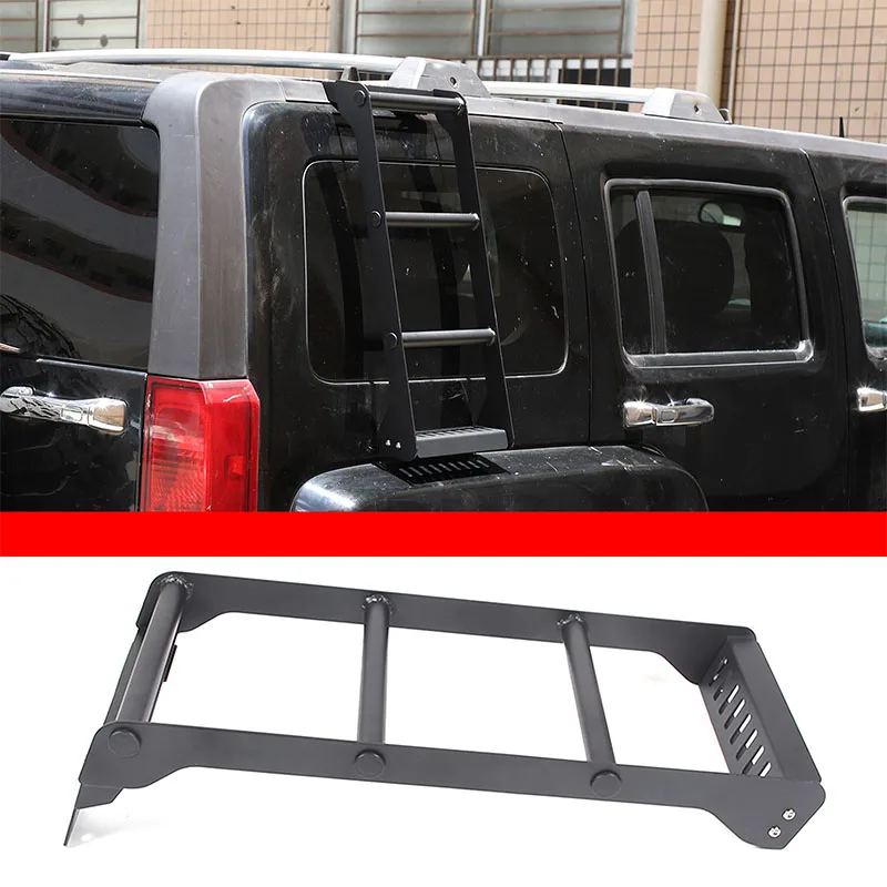 

For 2005-2009 Hummer H3 Aluminum Alloy Black Car Rear Window Side Roof Ladder Auto Exterior Accessories