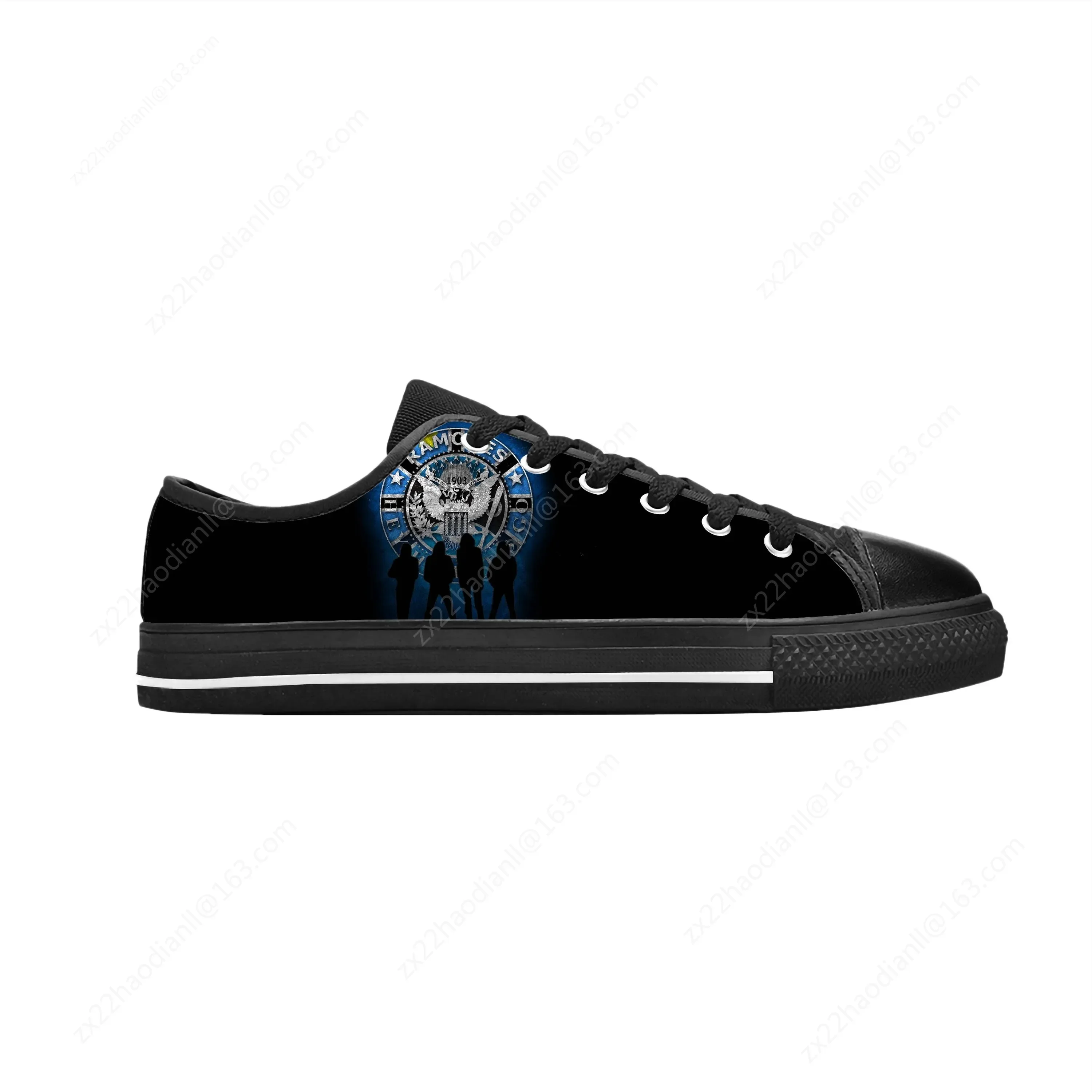 Punk Rock Band Music Singer Ramone Seal Eagle Cool Casual Cloth Shoes Low Top Comfortable Breathable 3D Print Men Women Sneakers