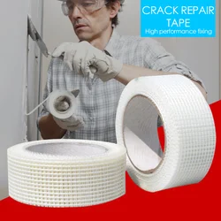 25M Self Adhesive Mesh Tape Fiberglass Adhesive Tape Strong Reinforced Tape Wall Cracks Decorative Mesh High Viscosity Tape
