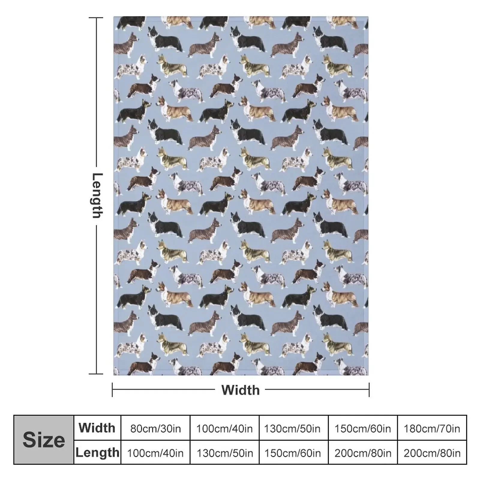 Here I Go 'Agan On My Own - Welsh Cardigan Corgi Dog Pattern Throw Blanket Summer Custom Sofa Throw Blankets