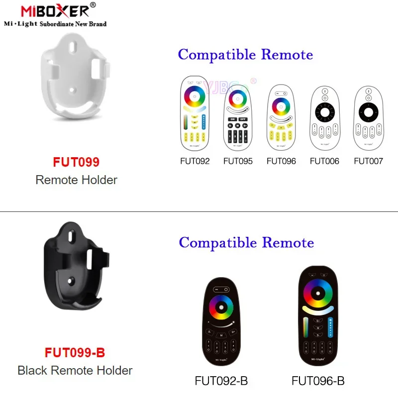 Miboxer Wall Mount 2.4G RF Remote Bracket Holder White/Black for fixed RGB/RGBW/RGBCCT Milight Controller FUT092 FUT096 FUT092-B