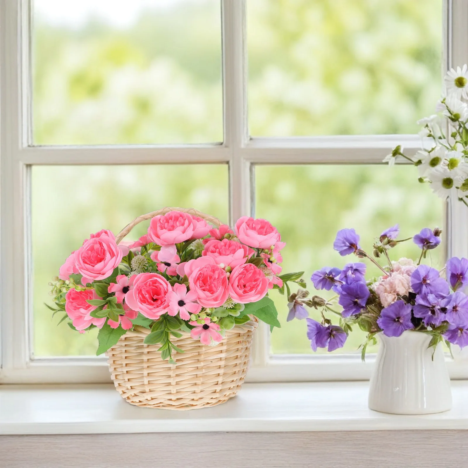 

Small Woven Rattan Basket with Handle Handmade Willow Picnic Hamper for Wedding Favors Holiday Gift Packaging Storage Basket