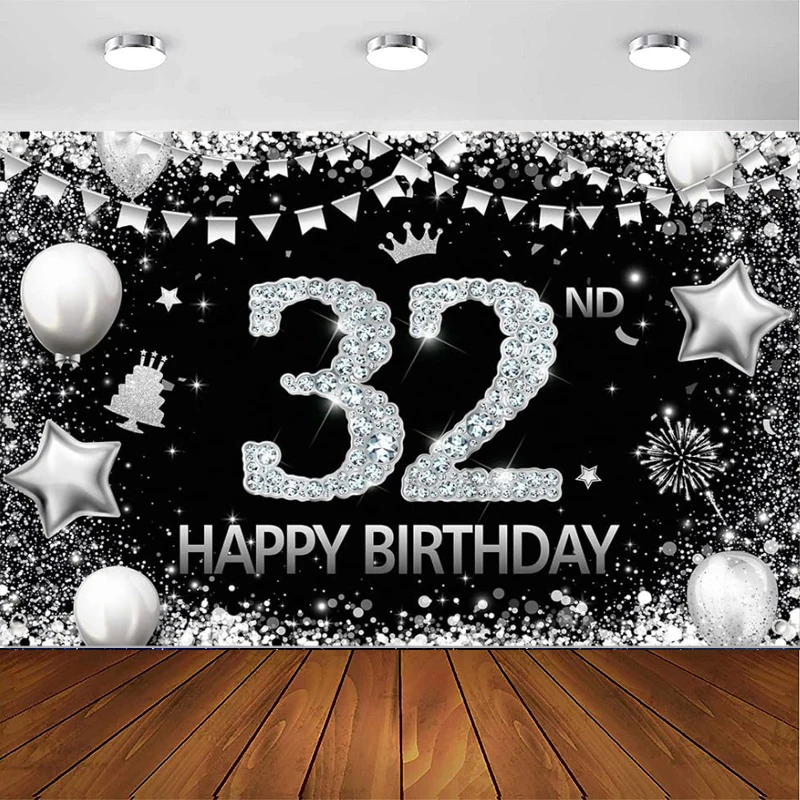 Красный и черный баннер фон для фотосъемки воздушные шары Декор с днем 32 лет фон для дня рождения сувениры блестящее золото Красный и черный баннер фон для фотосъемки воздушные шары Декор с днем 32 лет фон для дня рождения сувениры блестящее золото