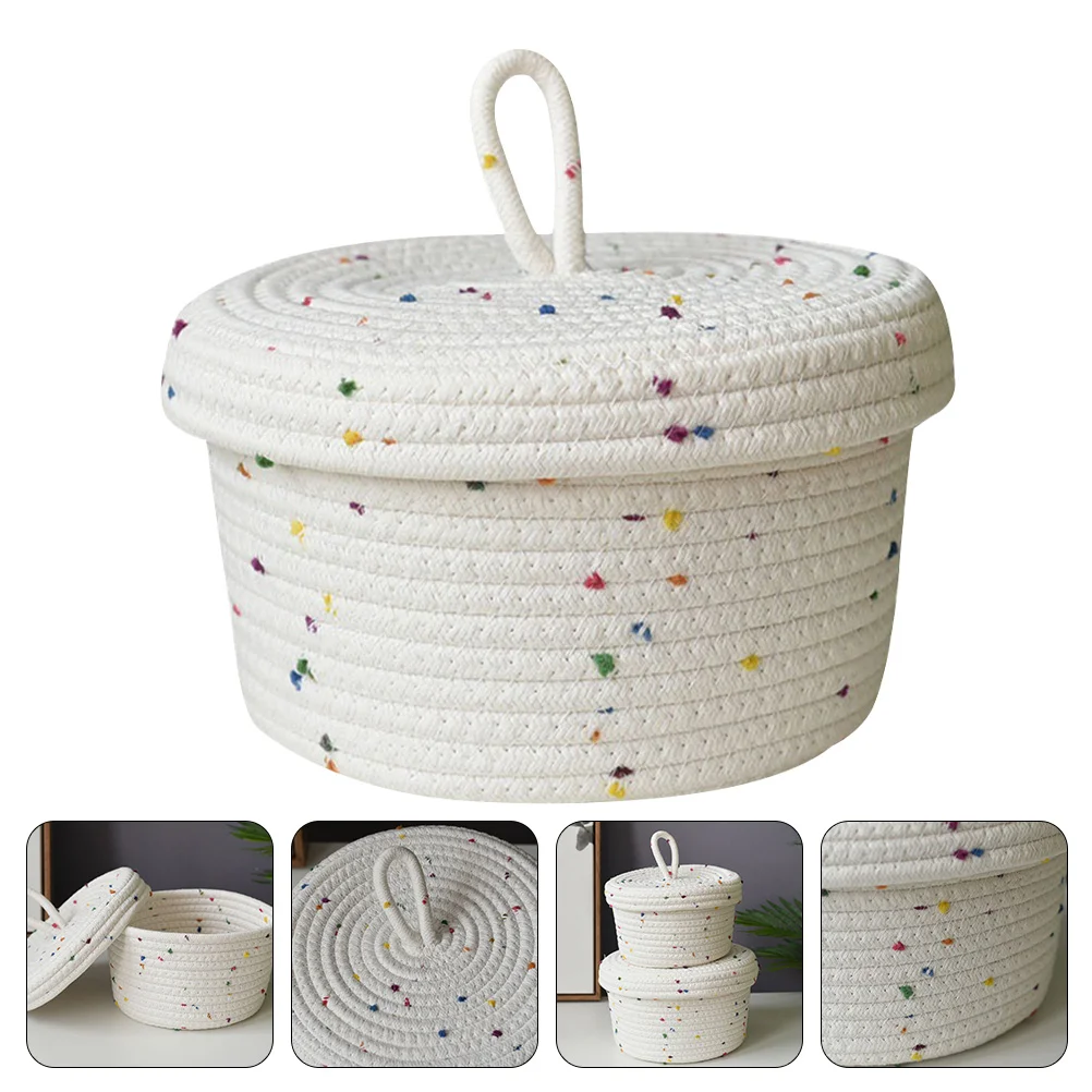 Storage Box Makeup Basket Cotton Rope Woven Baskets Tabletop Hamper Small Snack Toy Sundry Container Home