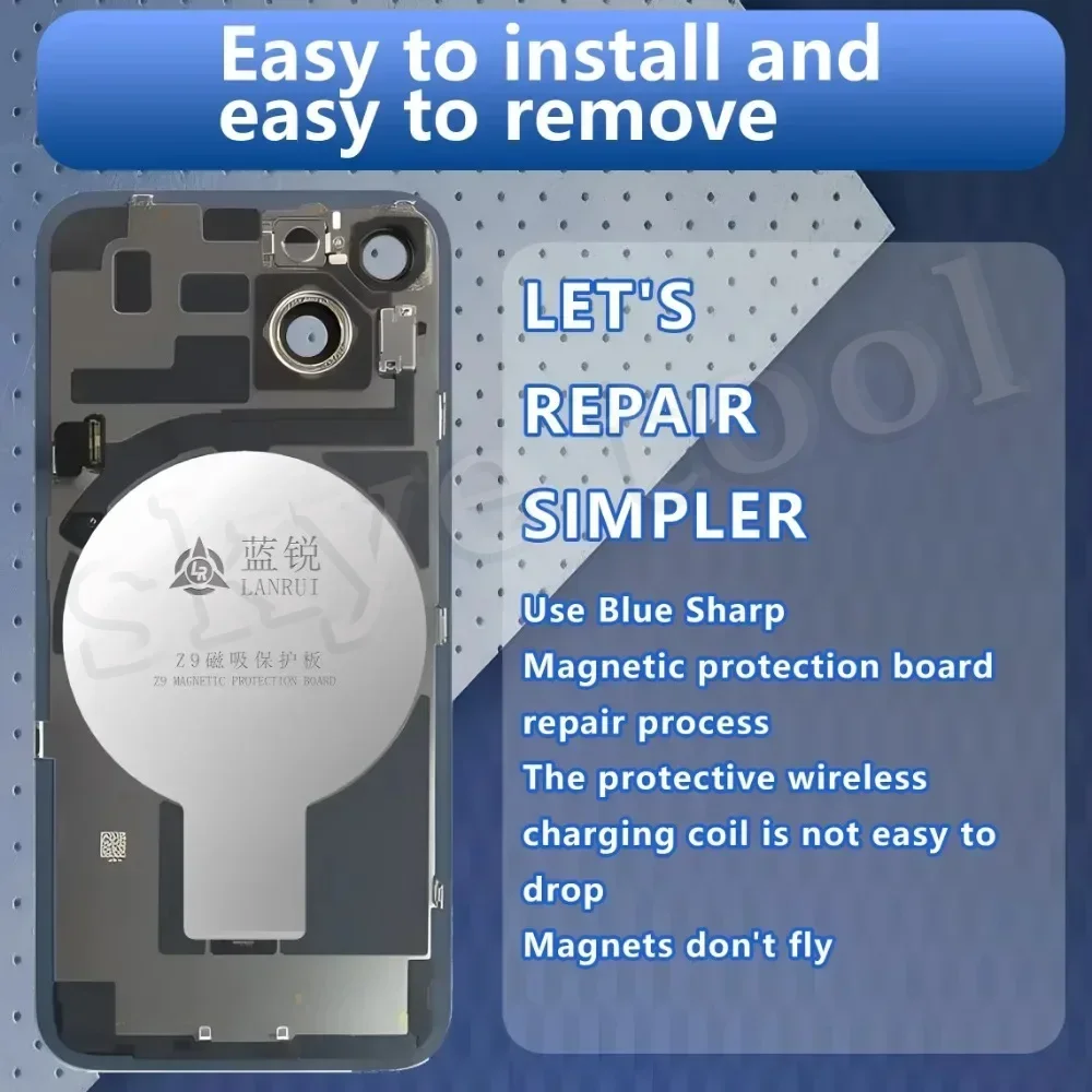 Lanrui z9 Universal Rear Glass Magnetic Protection Plate IPhone 11-16 Series Protection For Wireless Charging Magnets tool kit
