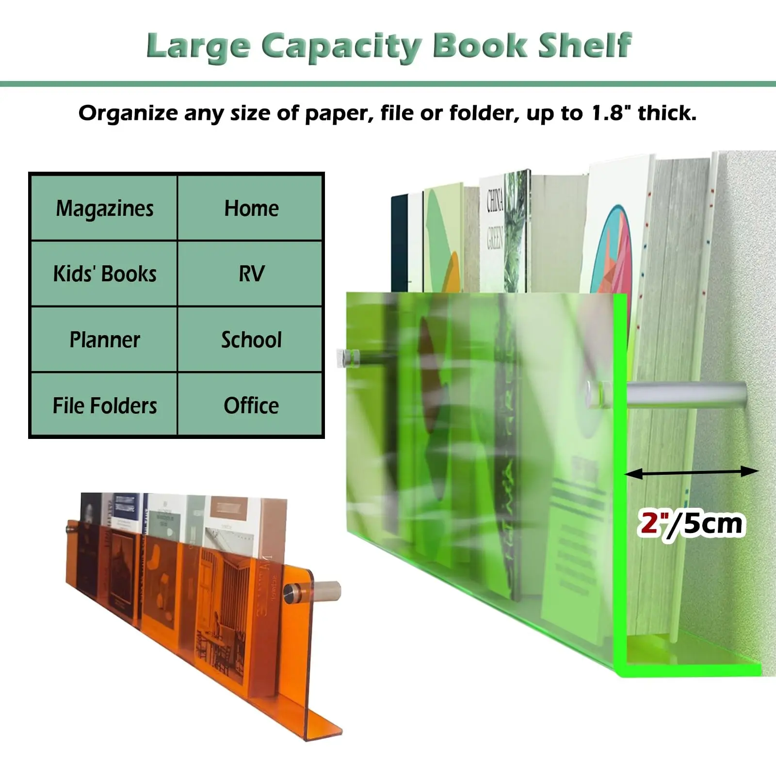 Acrylic Magazine Holder Brochure Holder,Record Holder Magazine Hanging Bookshelf Literature Storage Rack for Living Room,Office