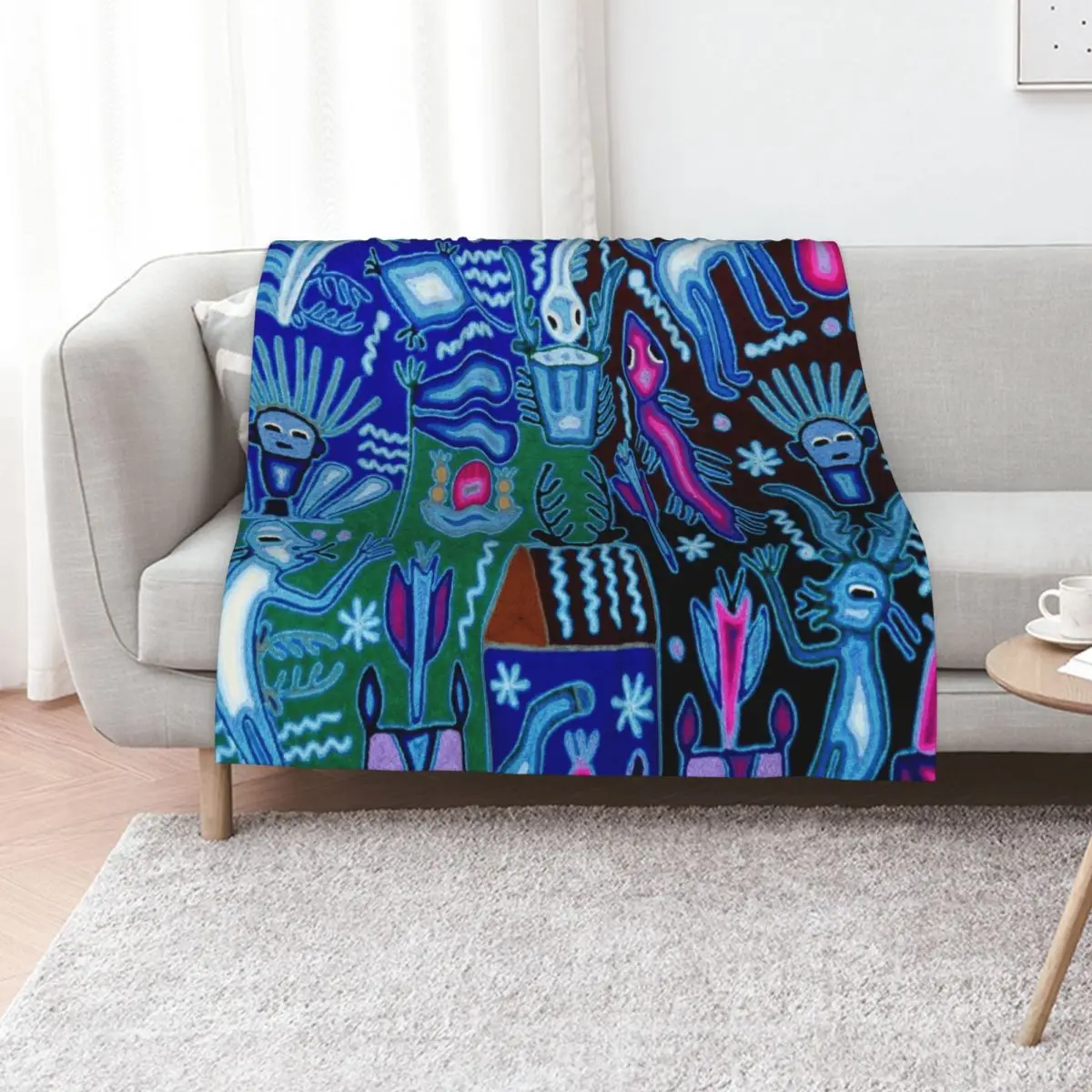 Traditional textiles of the Huichol people Throw Blanket Cute Plaid Sofa Quilt funny gift for winter Thins Plaid Blankets
