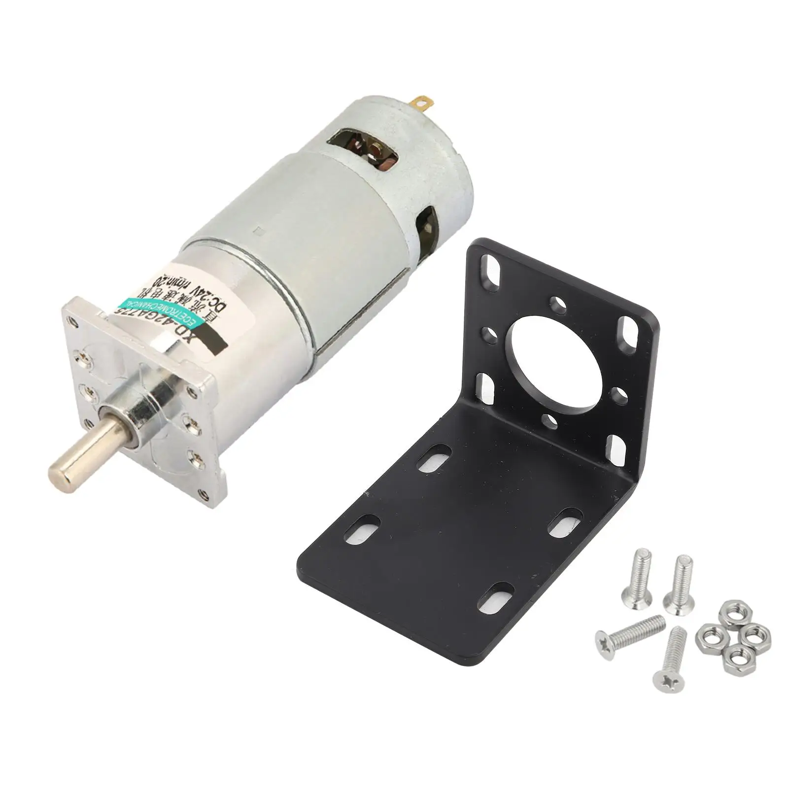 

12V/24V DC Gear Motor XD-42GA775 w/ Large Torsion & Adjustable Speed - Bracket Included