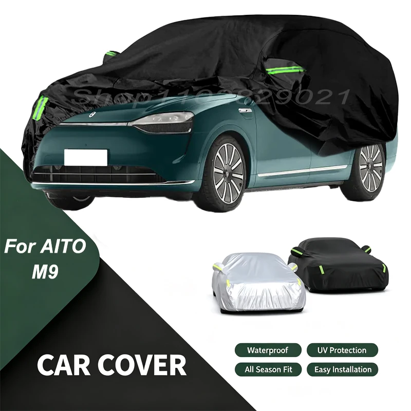 Car Cover For AITO M9 2023-2026 Waterproof Dustproof Outdoor Protection, UV Snow Sun Resistant Auto Exterior Cover Car Sunshade