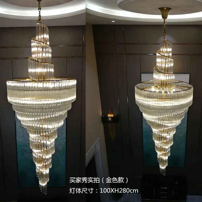 Modern Crystal Chandelier Chrome Gold Ceiling Pendent Lamp For Living Room Lobby Hotel Lobby Home Decorations Lustres Droplight