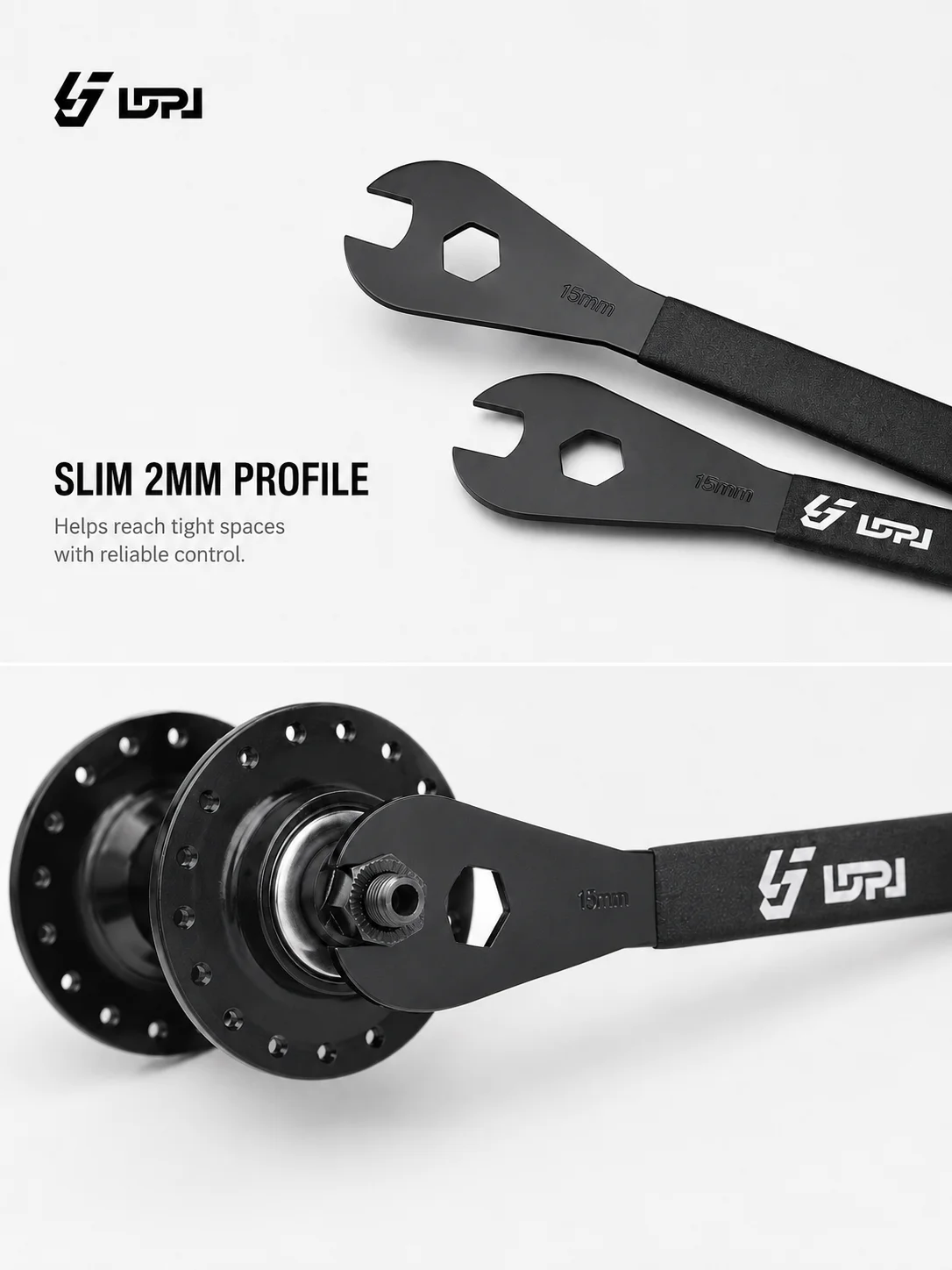 Fahrradpedalschlüssel 15mm, langlebig, für MTB Mountainbike-Naben, Montage- und Demontagewerkzeug, Schraubenschlüssel für Rennrad-Reparaturen ﻿ – Detail 3