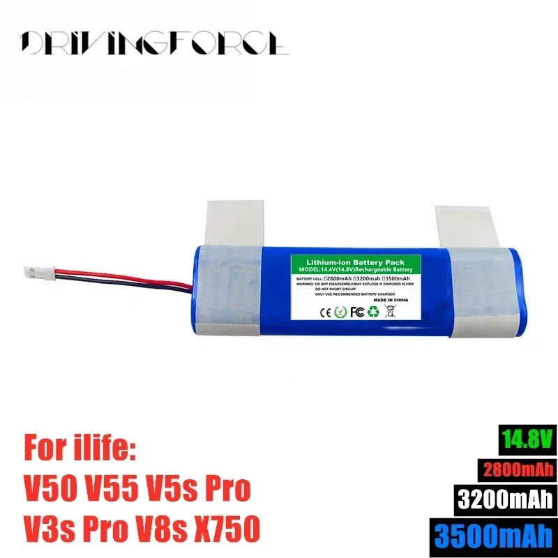 Genuine 14.8V 2600mah 3500Mah 18650 Lithium Battery for ILIFE V3s Pro, V50, V5s Pro, V8s, X750 Robot Vacuum Cleaner Battery