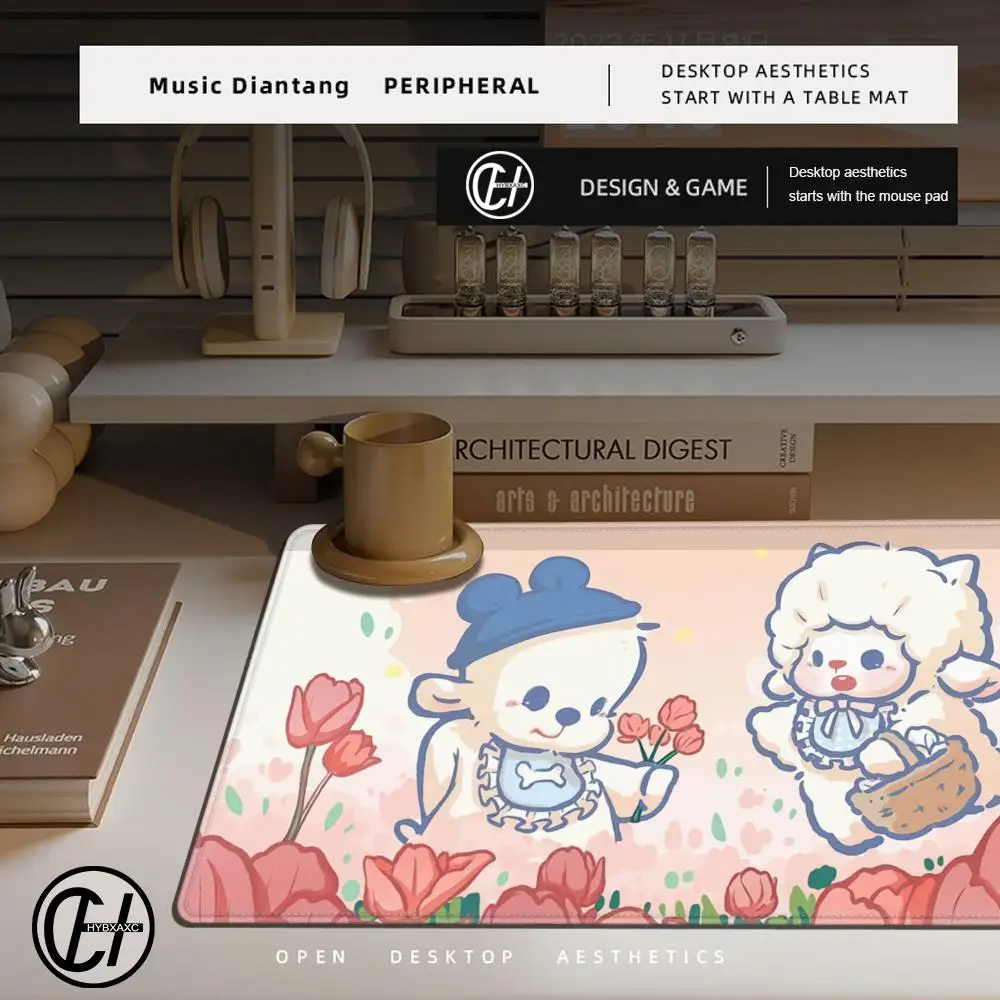 MousePad Cute Rabbit Animal Mouse Pad Kawaii Desk Mat Office Accessories Light Mousepad Pc Gamer Cabinet Mausepad