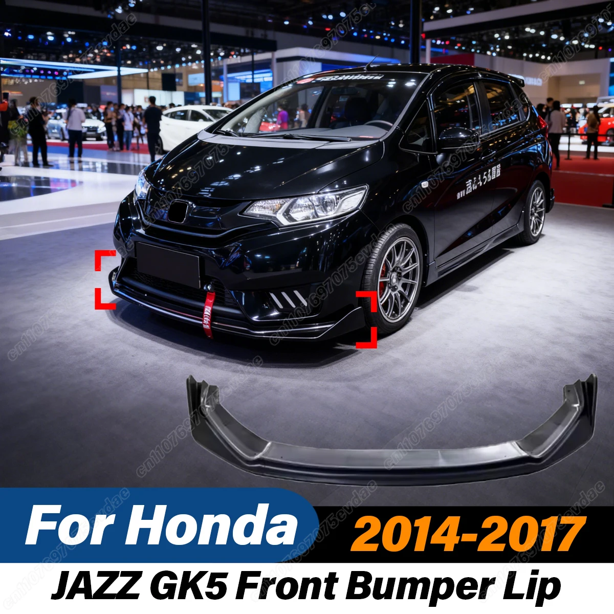 

For Honda Jazz Fit 2014 2015 2016 2017 Car Front Bumper Lip Splitter Shovel Front Surround Guard Protector Exterior Accessories