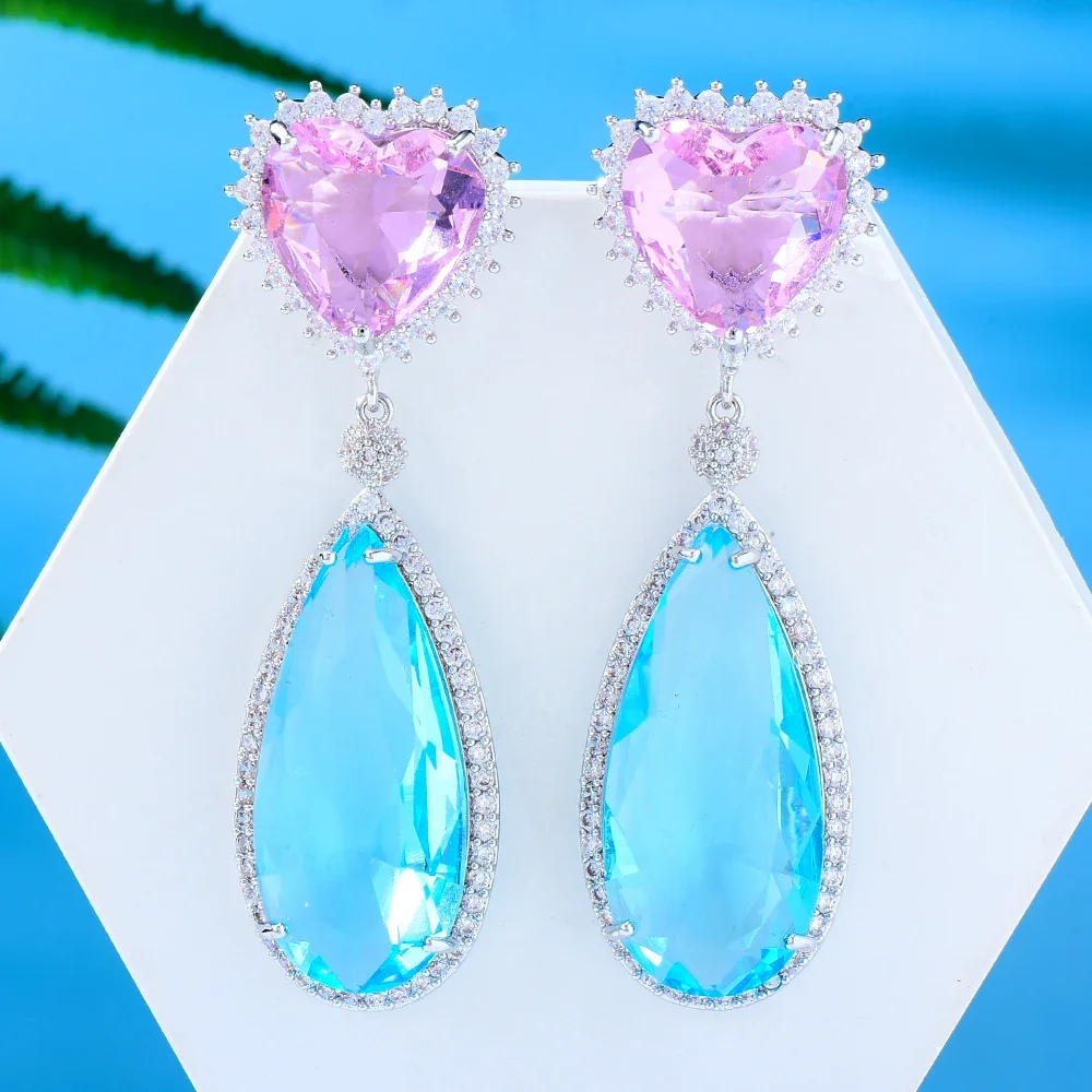 

Missvikki New DIY Shiny CZ Earrings For Women Bridal Wedding Girl Daily Surper Jewelry High Quality Hot Romantic Summer