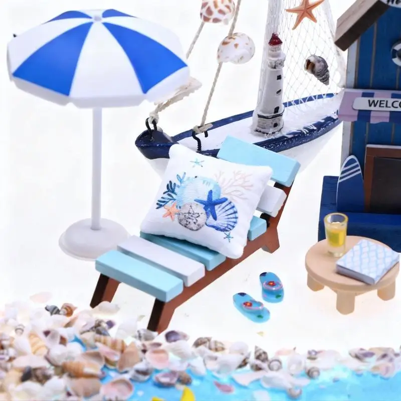 Mini almohada de playa para casa de muñecas, modelo de Mini sofá para el hogar, adorno, tema de playa, casa de muñecas, accesorios de decoración de microescena, 3 uds.