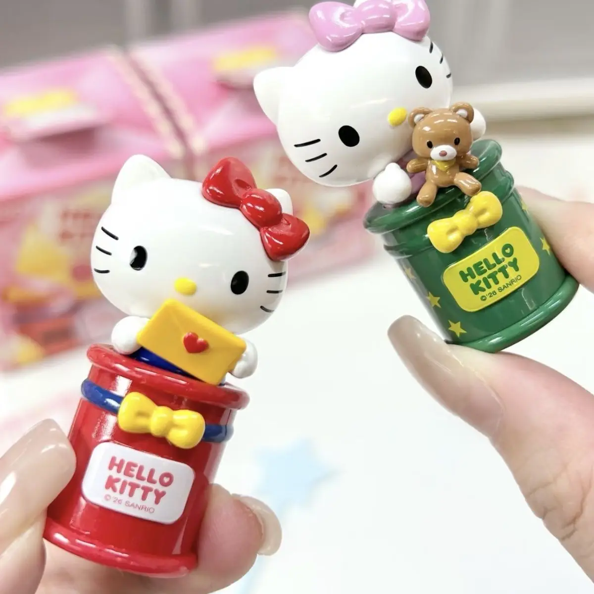 In Stock Sanrio Series Hello Kitty Sweetheart Post Office Anime Figure Desktop Ornament Cartoon Dolls Girls Like Birthday Gift