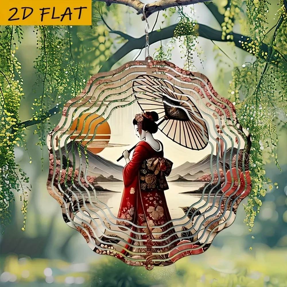 CIFBUY Metal Wind Chime 360 Rotating Wall Art Garden Decor for Outdoor Home Terrace Gift