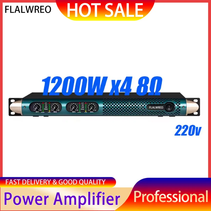 KS4500 パワーアンプ 4チャンネル 8Ω 1200W オーディオアンプ デジタルアンプ オーディオ DJ ステージパフォーマンス