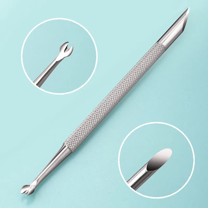 

1 Pc Double-ended Stainless Steel Cuticle Pusher Dead Skin Push Remover Trimmer for Pedicure Manicure Nail Art Cleaner Care Tool