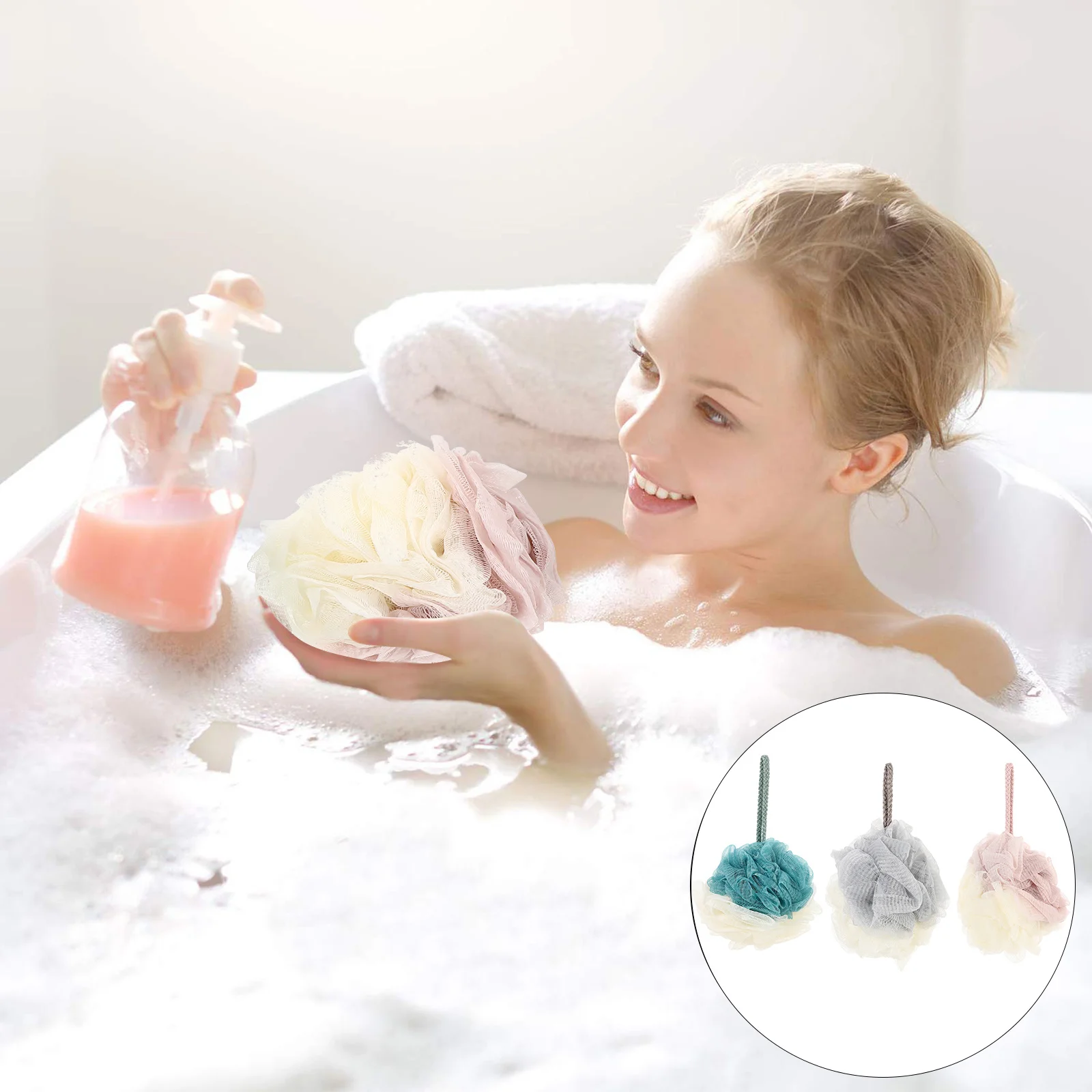 

1Set Bath Balls Double Color Shower Balls Soft Thick for Exfoliating Home Travel Bath Supplies Bathing Supplies