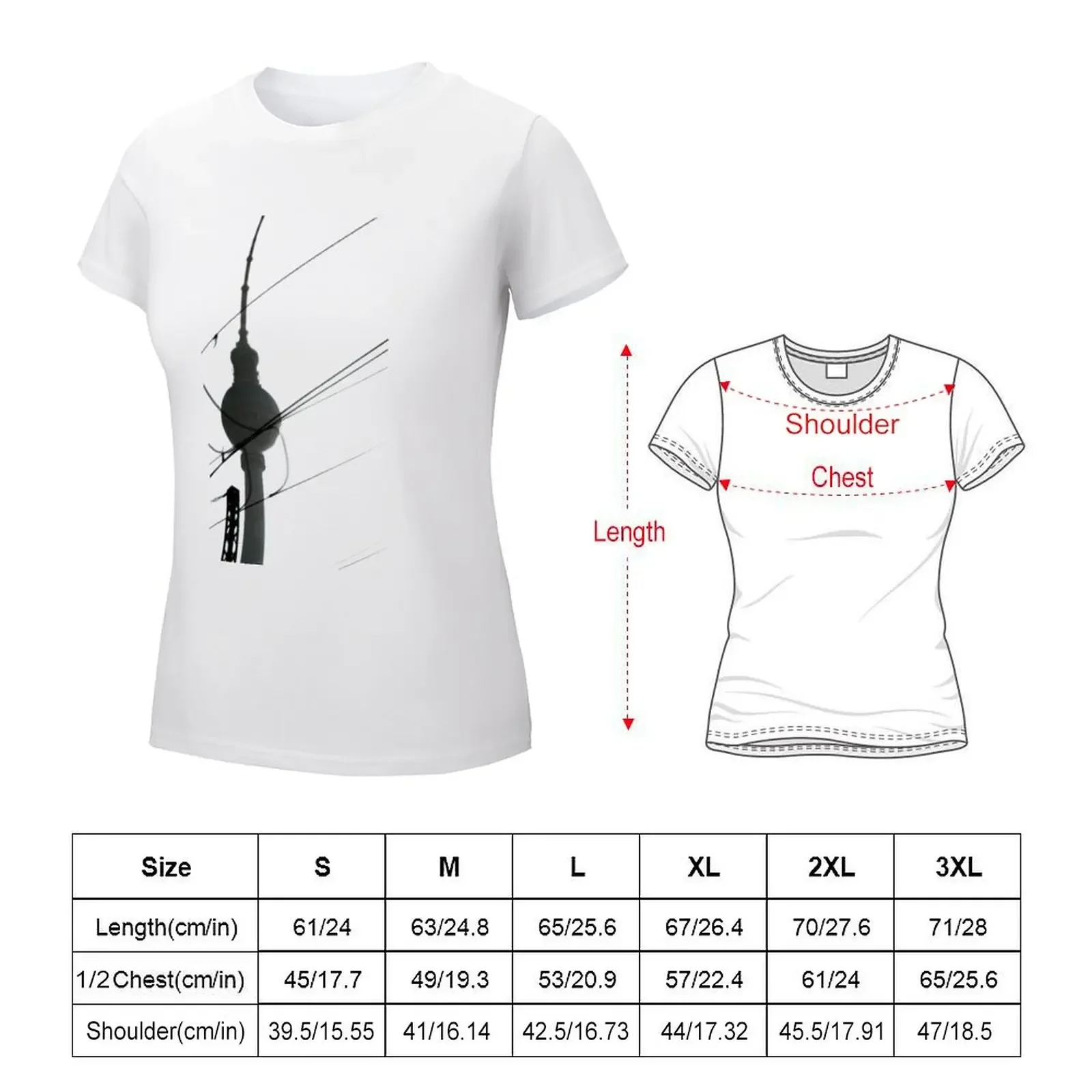 Berlin TV Tower III T-shirt plus size tops summer top kawaii clothes Woman clothing