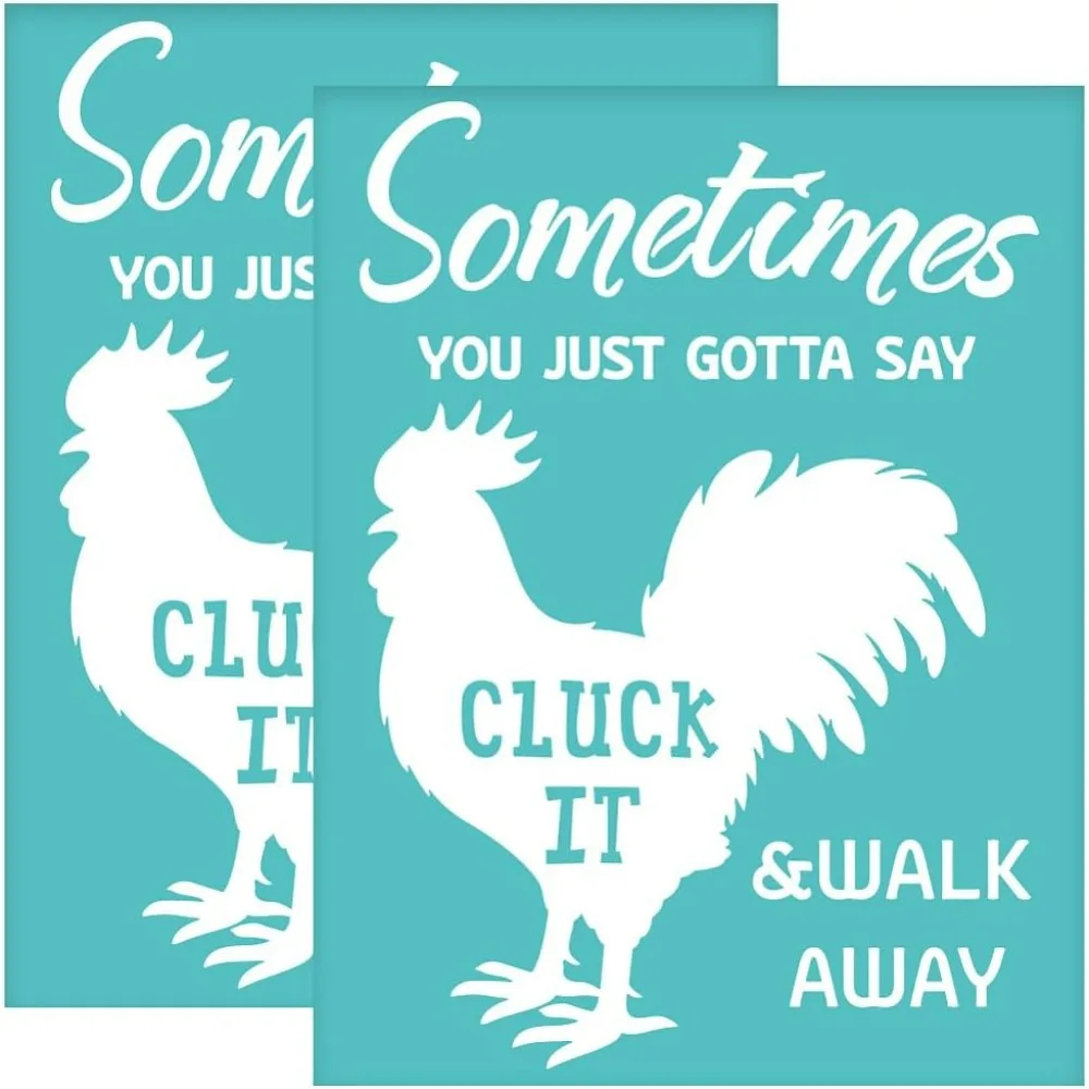 2Pcs 8.6x11 Inch Chicken Self-Adhesive Roosters Silk Screen Printing Stencil Word Silk Screen Stencil Animal Theme Mesh