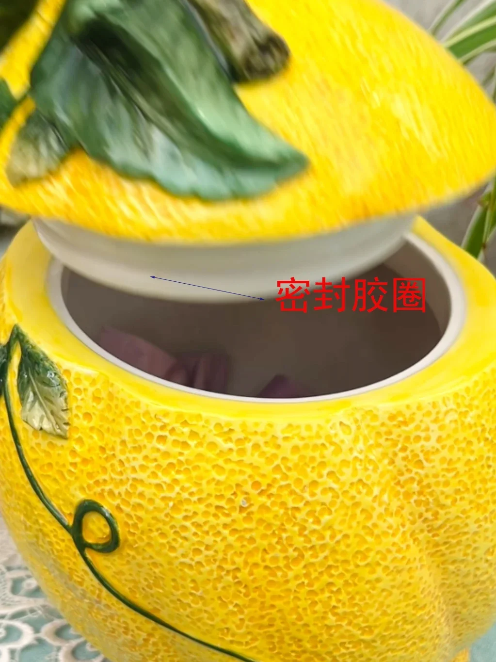 Sculpture Ceramic lemon Candy Tea Storage Jar Living Room Decoration Snack storage tank Kitchen Food Container