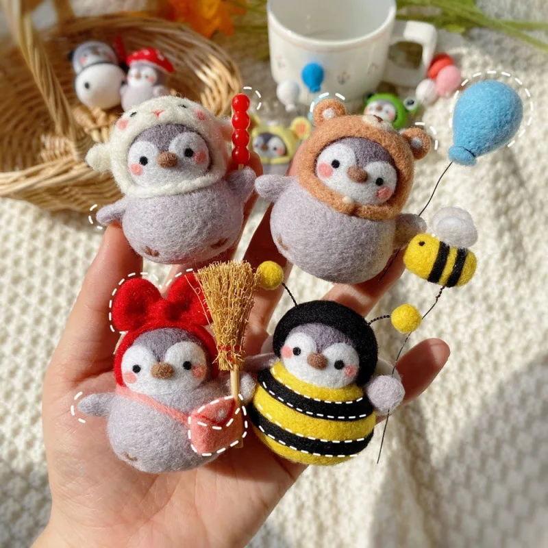 23 стиля Пингвин Шерсть Войлок Diy парные аксессуары для кукол набор материалов Kawaii ручная работа строчка вышивка Шерсть Войлок подарок