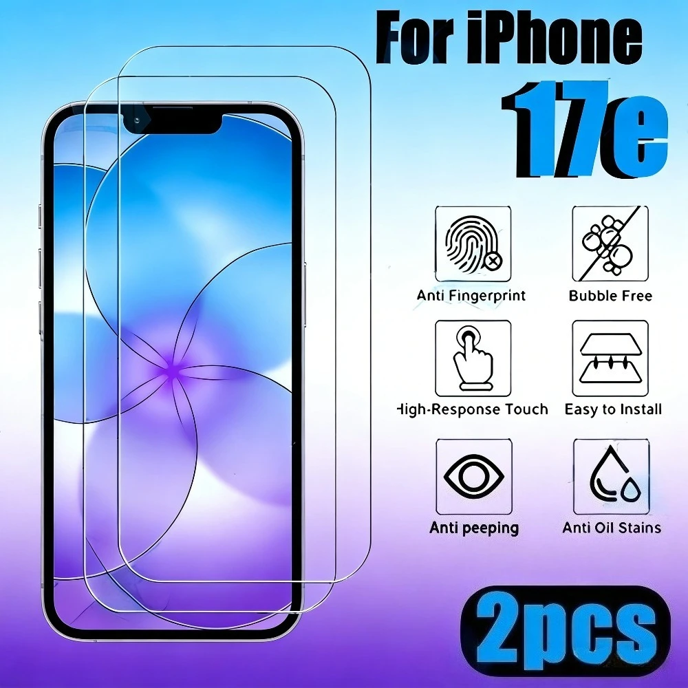 

2 шт. высокопрозрачных защитных стекол для iPhone 17, 16, 15, 14 Pro Max, Air 16, 15, 14 Plus, закаленное стекло для iPhone 13, 12, 11 Pro, 16e, 17e