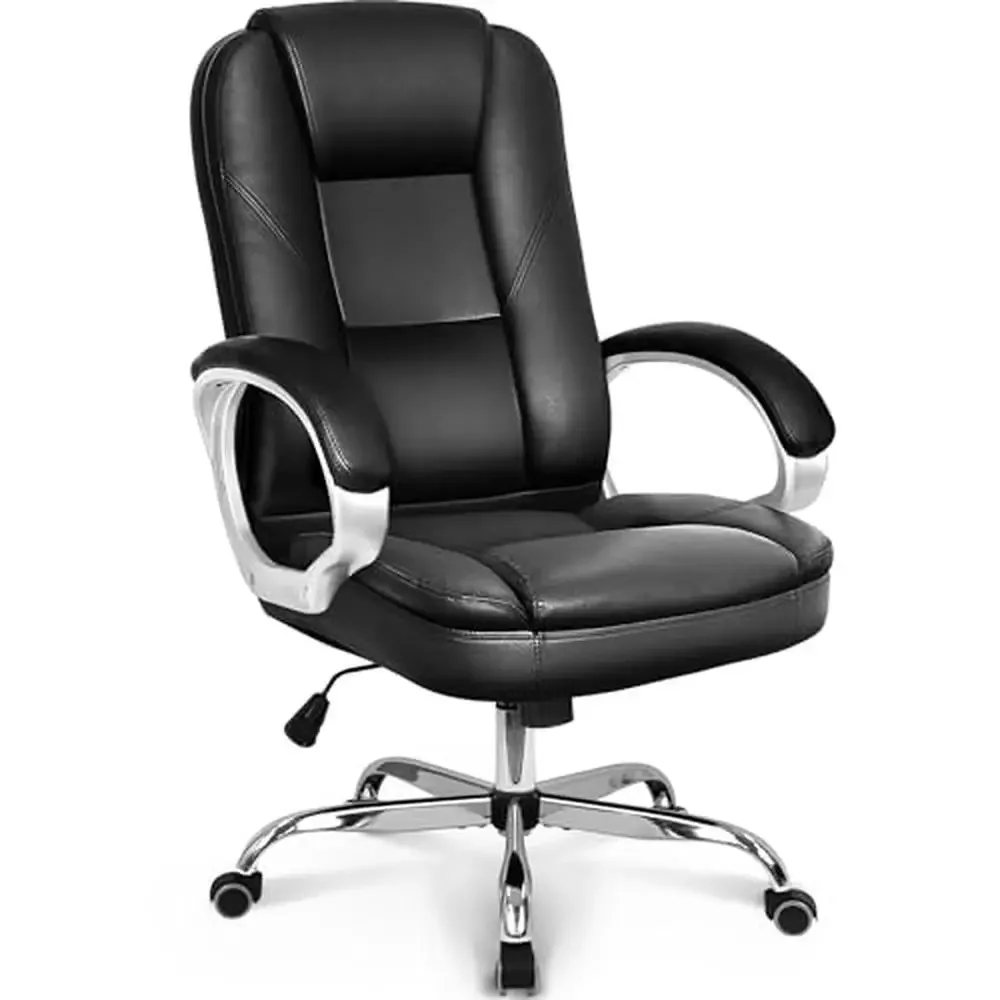 Ergonomic Computer Desk Gaming Chair with Lumbar Support and Wheels Double Layered Cushions S-Shaped Design BIFMA Tested PU