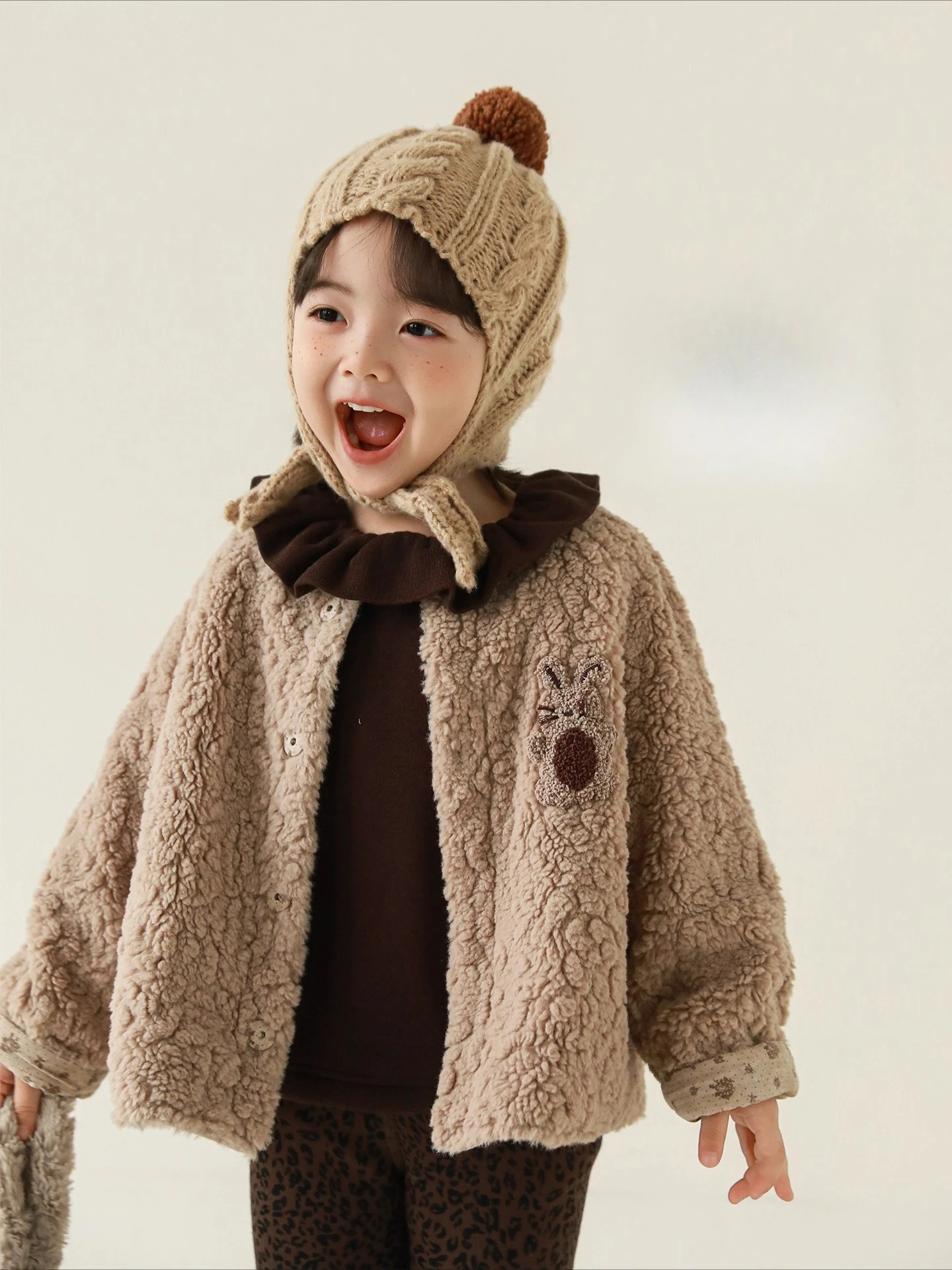 New 2025 Winter Girls Reversible Cotton Padded Jacket Cute Warm Cold Resistant Coat for 1-7 Years